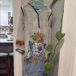 Floral and Geometric Patterned Dress